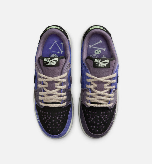 Air Jordan 1 Low OG 大童休闲运动鞋 - 摄政紫/深葡萄干色/蕩绿