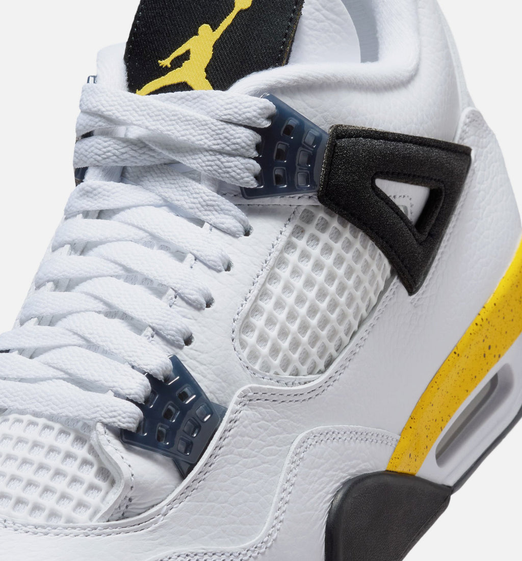 Air Jordan 4 Retro Rare Air Tour Yellow 男士休闲运动鞋 - 白色/深蓝灰/黑色/巡游黄