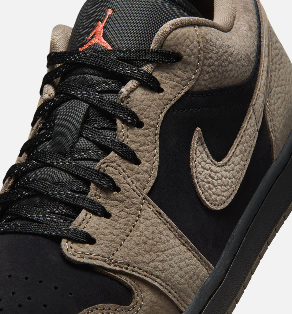 Air Jordan 1 Low SE 男士休闲运动鞋 - 黑/橄榄灰/浅芒果橙