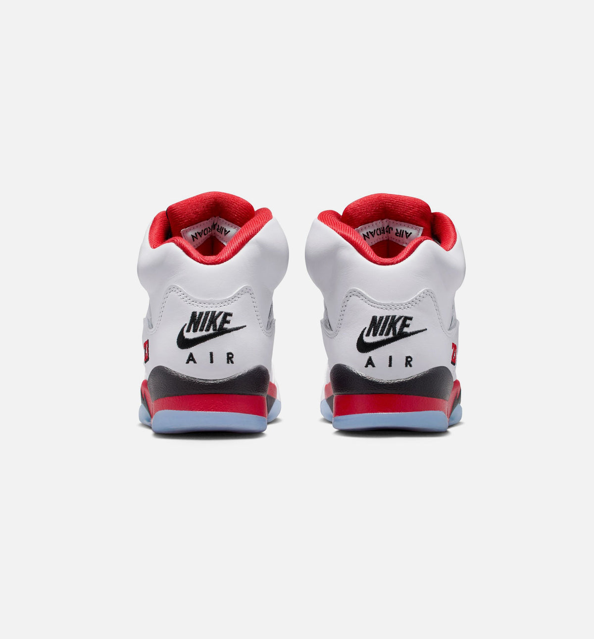 Air Jordan 5 Retro Fire Red 大童休闲运动鞋 - 白色/火焰红/黑色