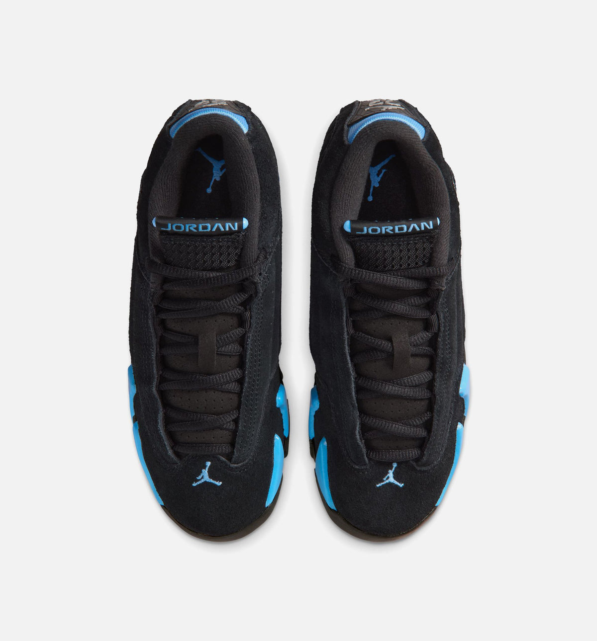 Air Jordan 14 Retro Black University Blue 大童休闲运动鞋 - 黑色/白色/大学蓝