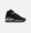 Air Jordan 8 Retro Chrome Black And Light Graphite 大童休闲运动鞋 - 黑色/白色/浅石墨灰
