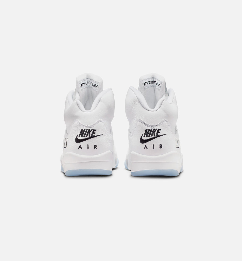 Air Jordan 5 Retro OG White Metallic 男士休闲运动鞋 - 白色/金属银/黑色