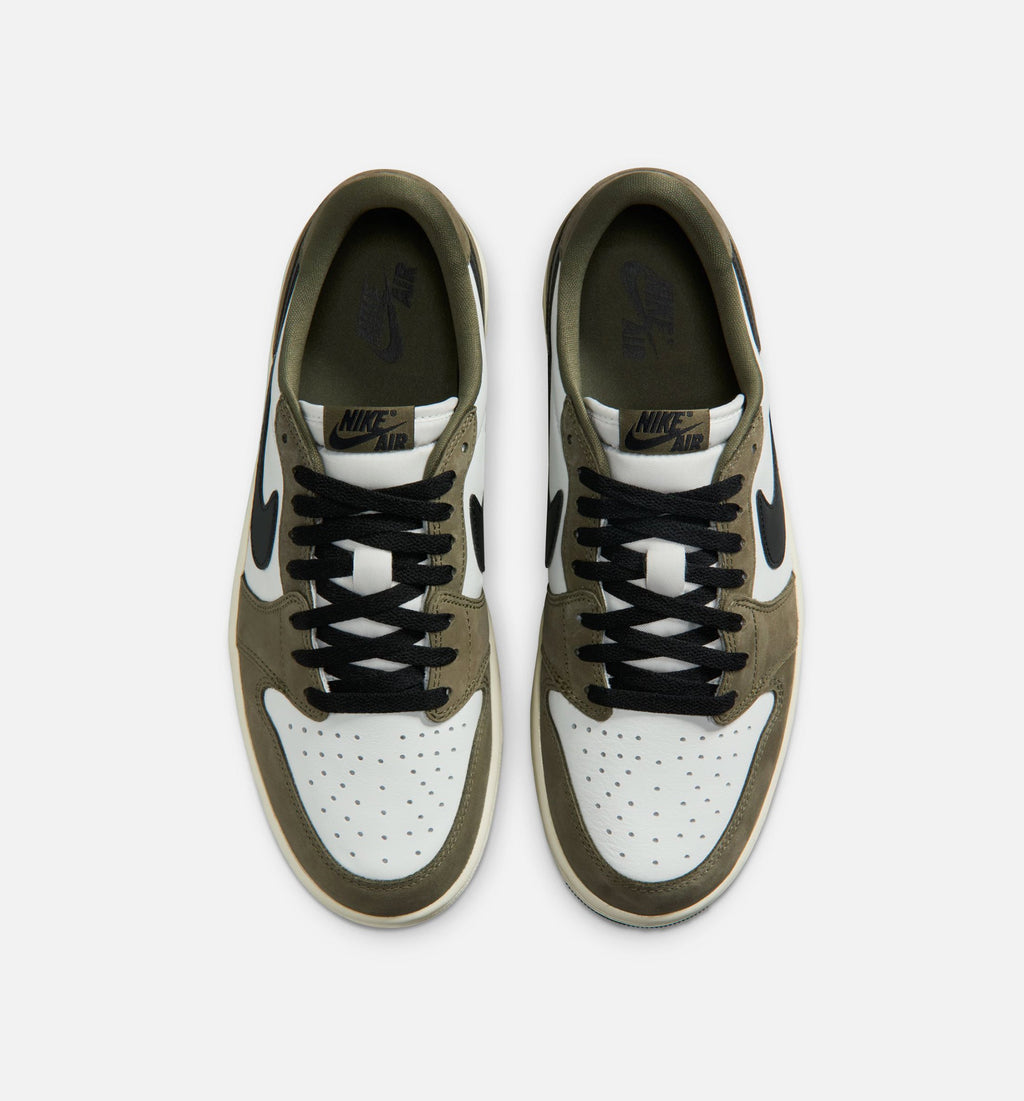 Air Jordan 1 Low OG 男士休闲运动鞋 - 中橄榄绿/黑/峰顶白/帆白