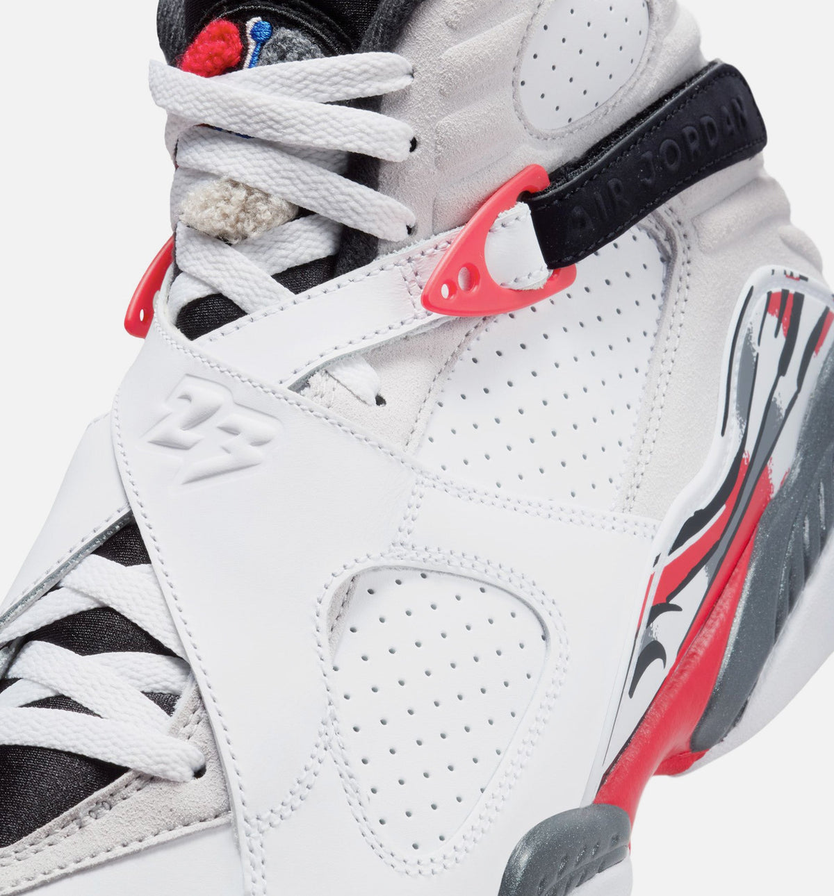 Air Jordan 8 Retro White And True Red 男士休闲运动鞋 - 白色/黑色/正红色