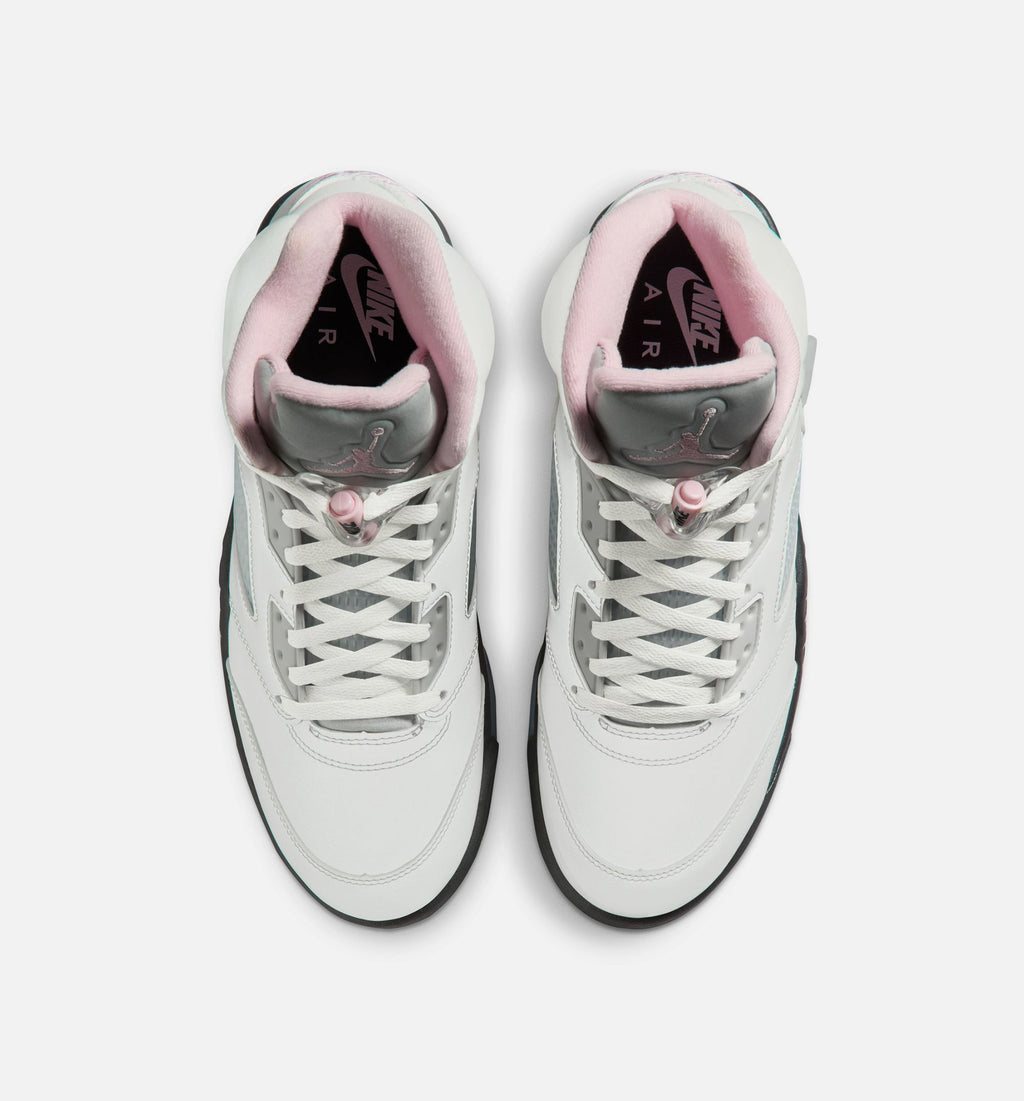 Air Jordan 5 Retro Medium Soft Pink 男士休闲运动鞋 - 白色/柔粉色/黑色