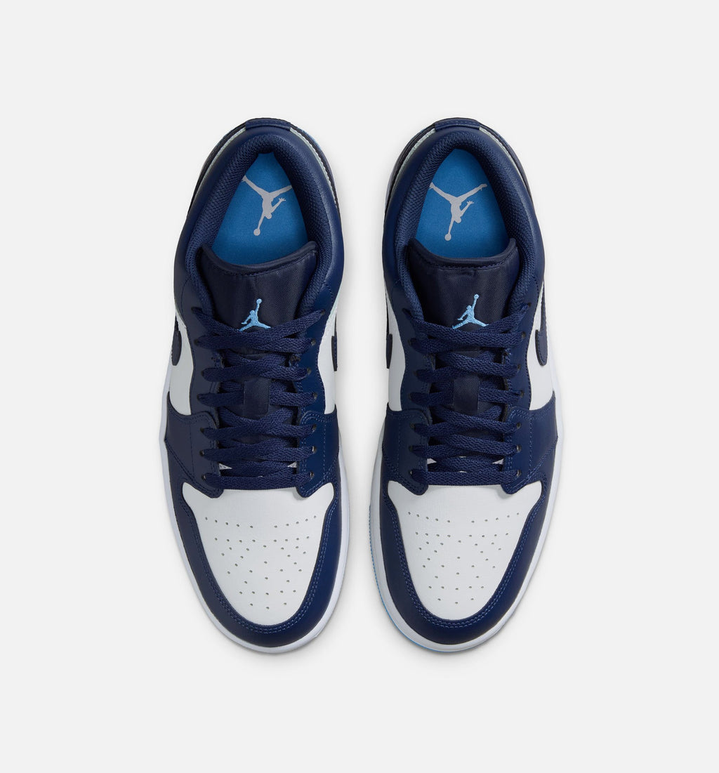 Air Jordan 1 Low 男士休闲运动鞋 - 午夜海军蓝/大学蓝/白