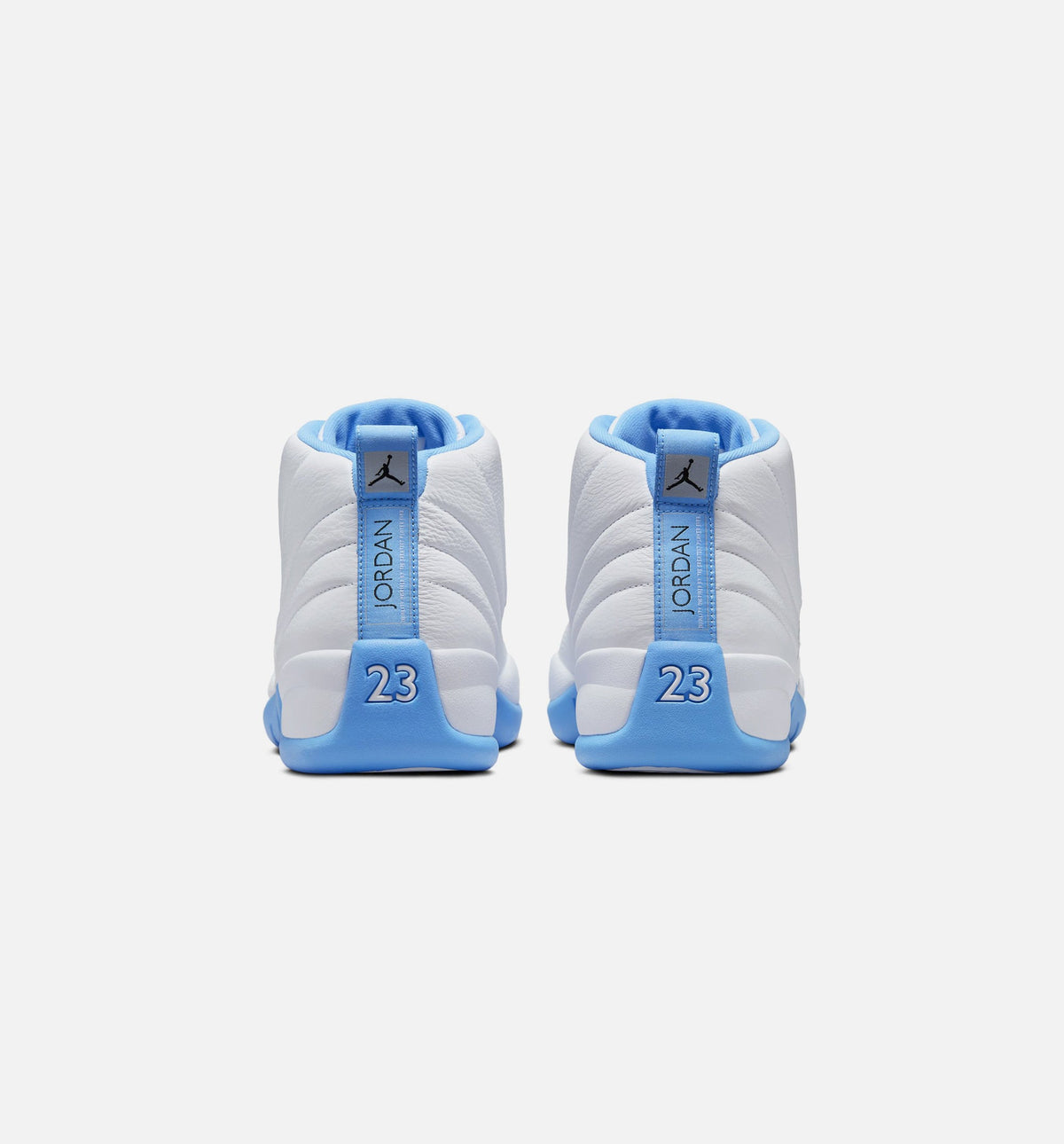 Air Jordan 12 Retro White and University Blue 男士休闲运动鞋 - 白色/大学蓝/金属银