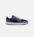 Air Jordan 1 Low OG 大童休闲运动鞋 - 摄政紫/深葡萄干色/蕩绿