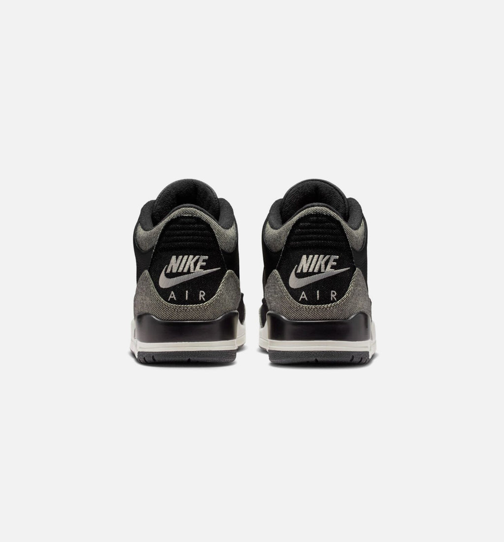 Air Jordan 3 x Levi's Black and White 男士休闲运动鞋 - 丹宁色/黑色/健身红