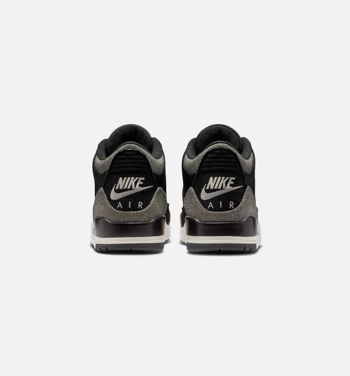 Air Jordan 3 x Levi's Black and White 男士休闲运动鞋 - 丹宁色/黑色/健身红