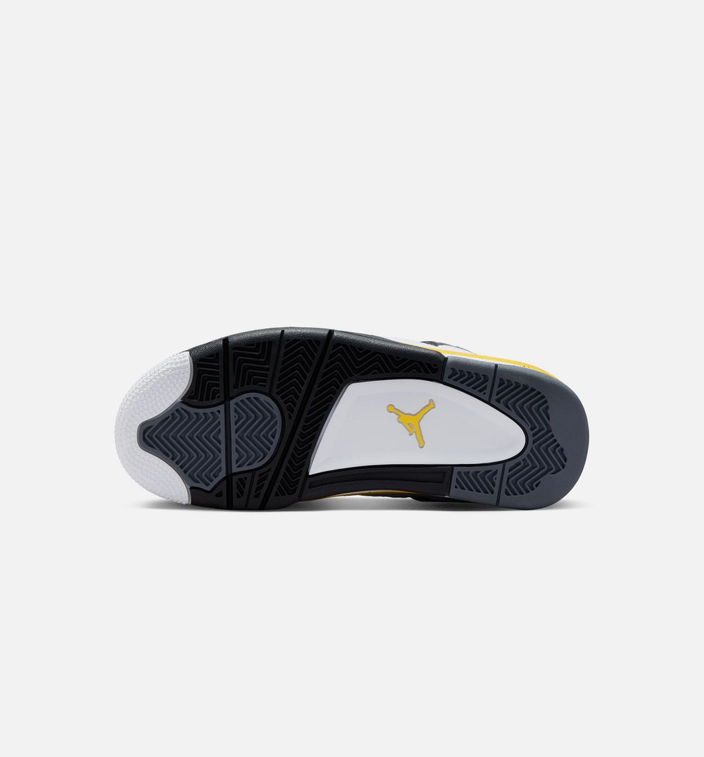 Air Jordan 4 Retro Rare Air Tour Yellow 大童休闲运动鞋 - 白色/深蓝灰/黑色/巡游黄