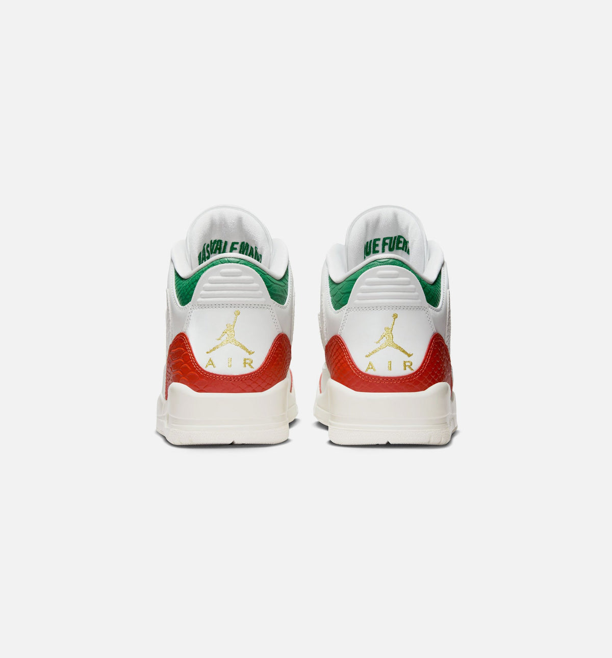 Air Jordan 3 Retro El Vuelo 男士休闲运动鞋 - 峰顶白/松绿/龙红/金属金