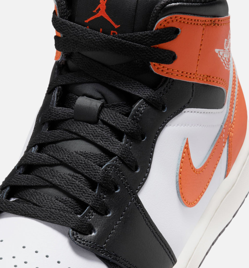 Air Jordan 1 Mid 男士休闲运动鞋 - 海星橙/白/帆白/黑