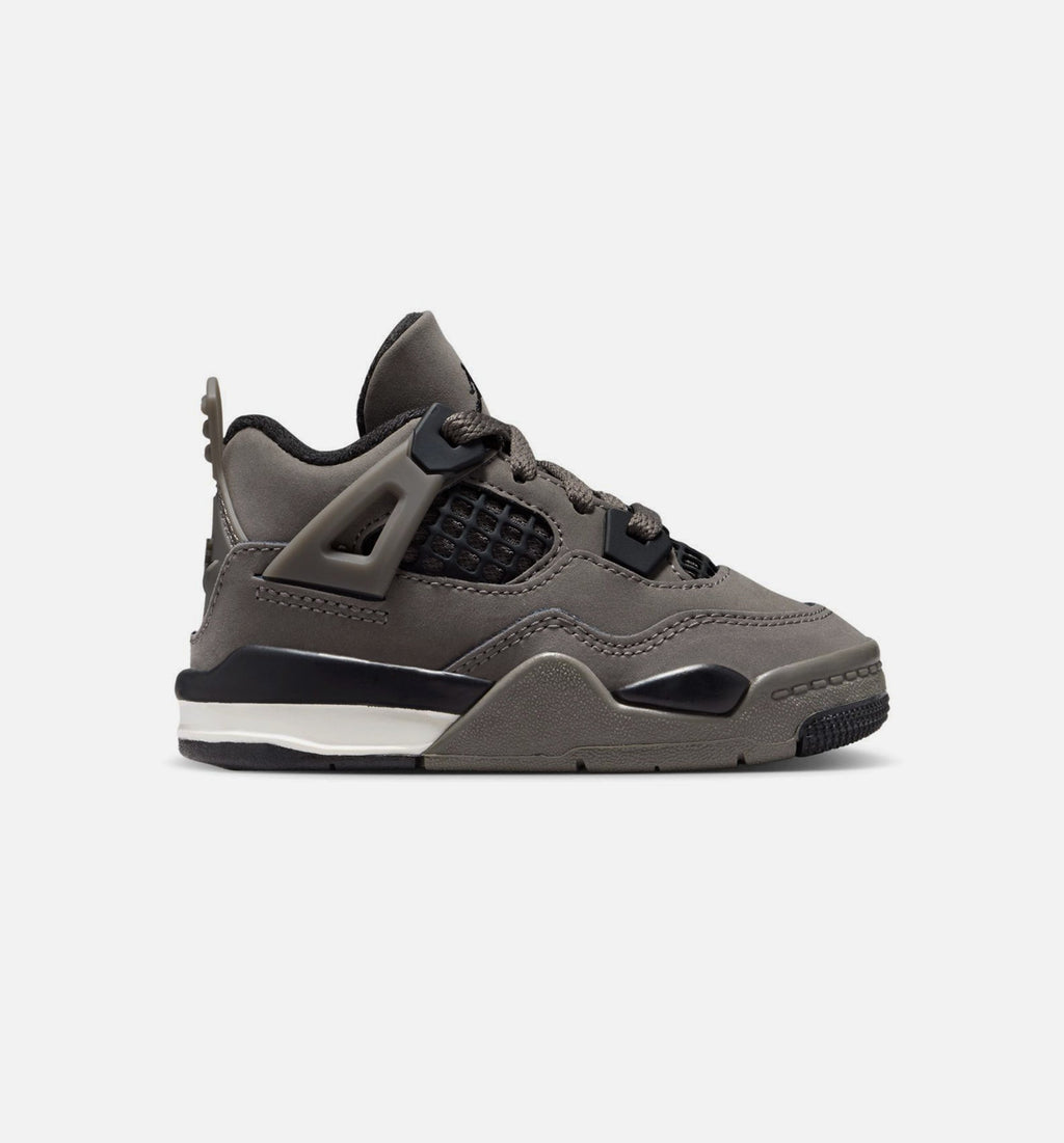 Air Jordan 4 Retro 婴幼童休闲鞋 - 洞穴石灰/黑/月尘色