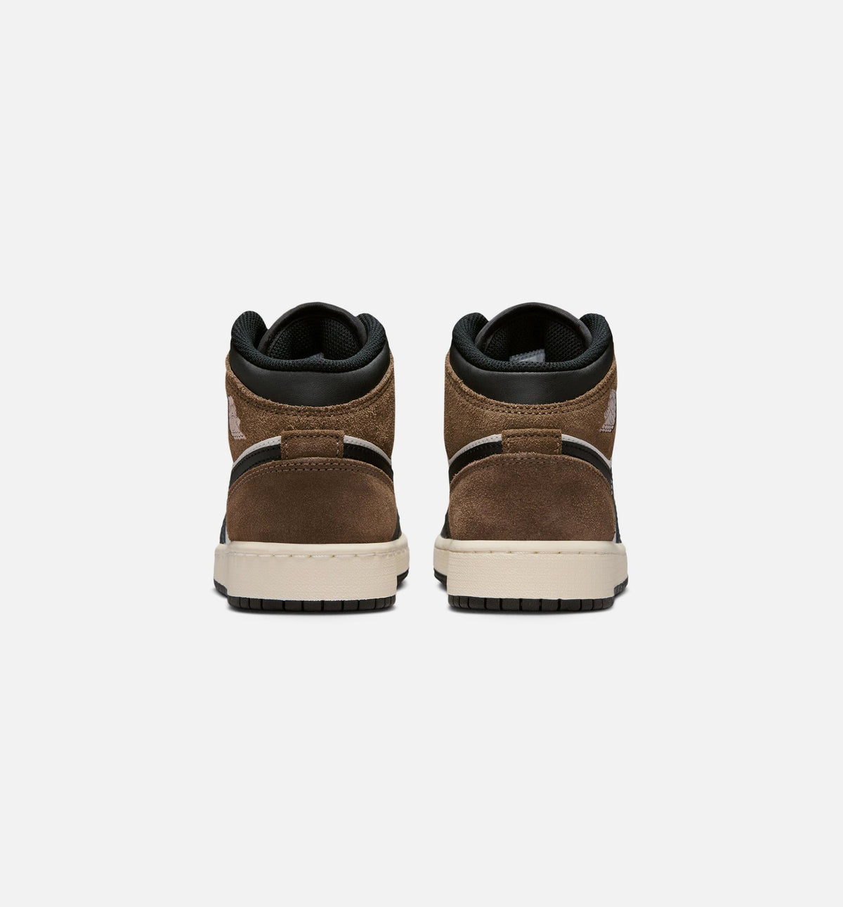 Air Jordan 1 Mid 大童休闲运动鞋 - 黑/幻影白/帕洛米诺/校队红