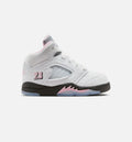 Air Jordan 5 Retro Medium Soft Pink 婴幼童休闲运动鞋 - 白色/黑色/柔粉色