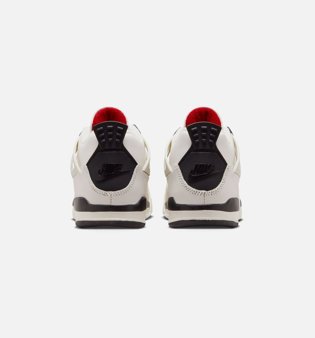 Air Jordan 4 Retro Flight Club 学龄前儿童休闲运动鞋 - 帆白/黑/大学红