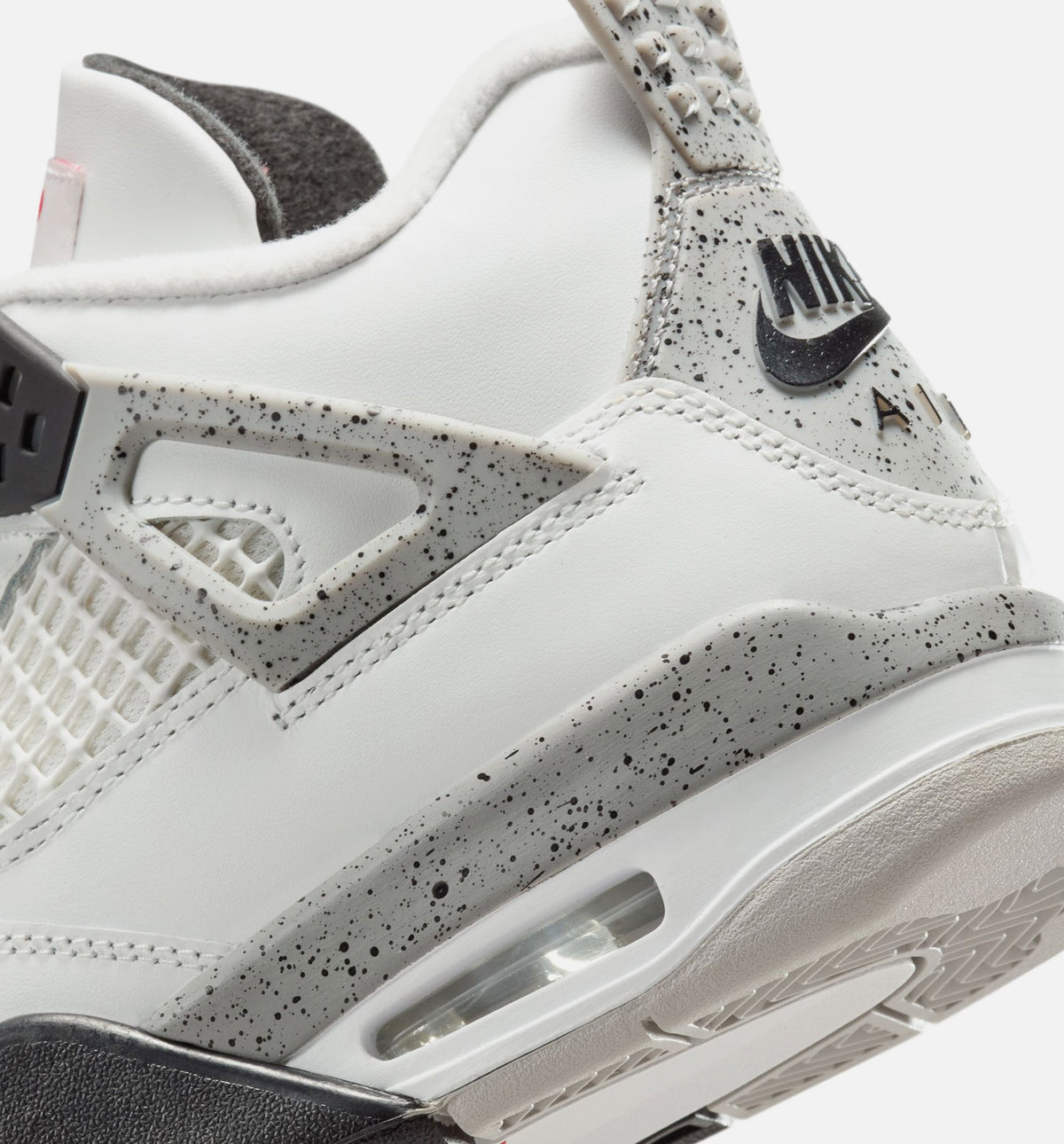 Air Jordan 4 Retro White Cement 大童休闲运动鞋 - 峰会白/火焰红/水泥灰/黑色