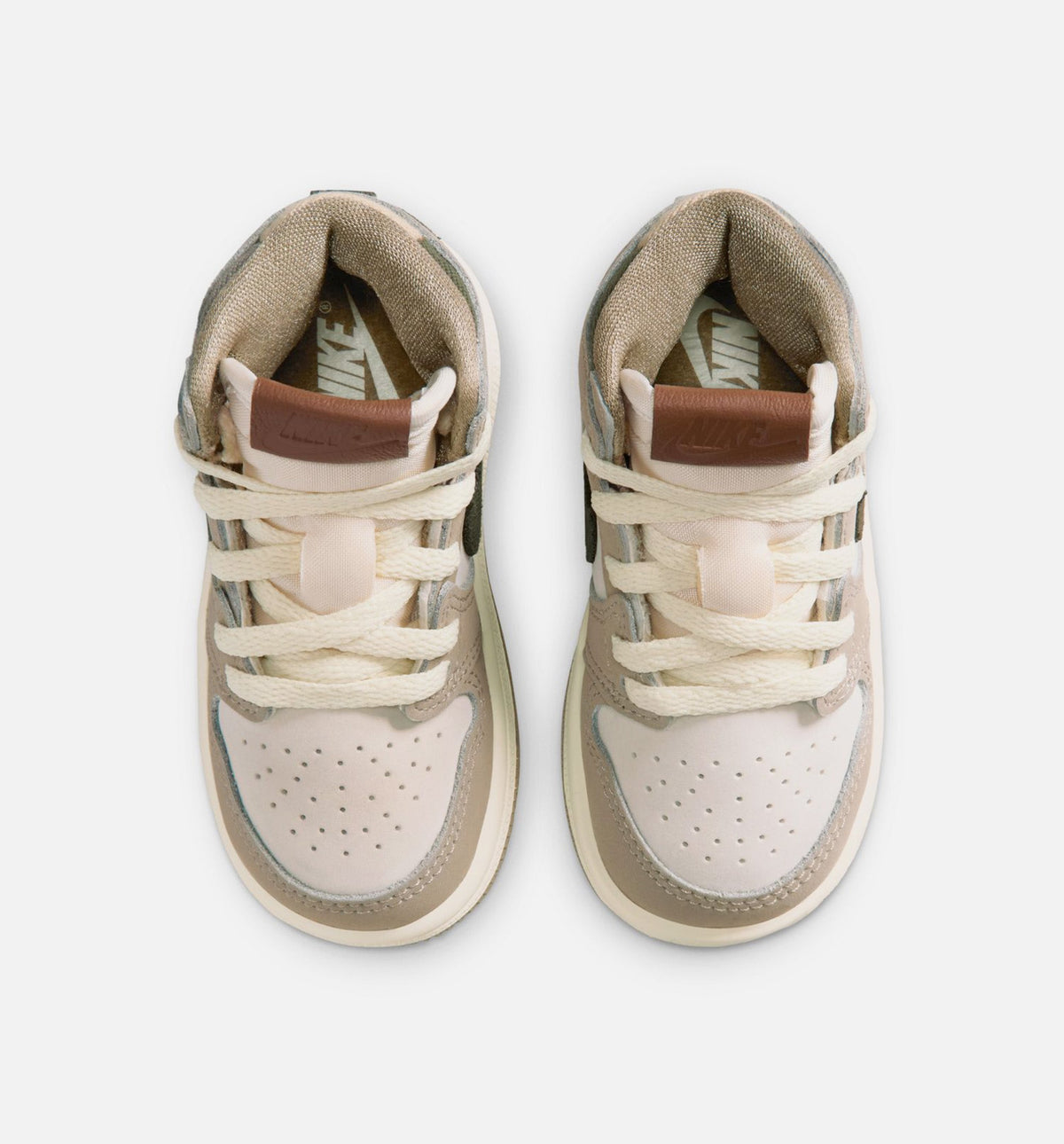 Air Jordan 1 Retro High OG 婴幼童休闲鞋 - 卡其/帆白/椰奶白