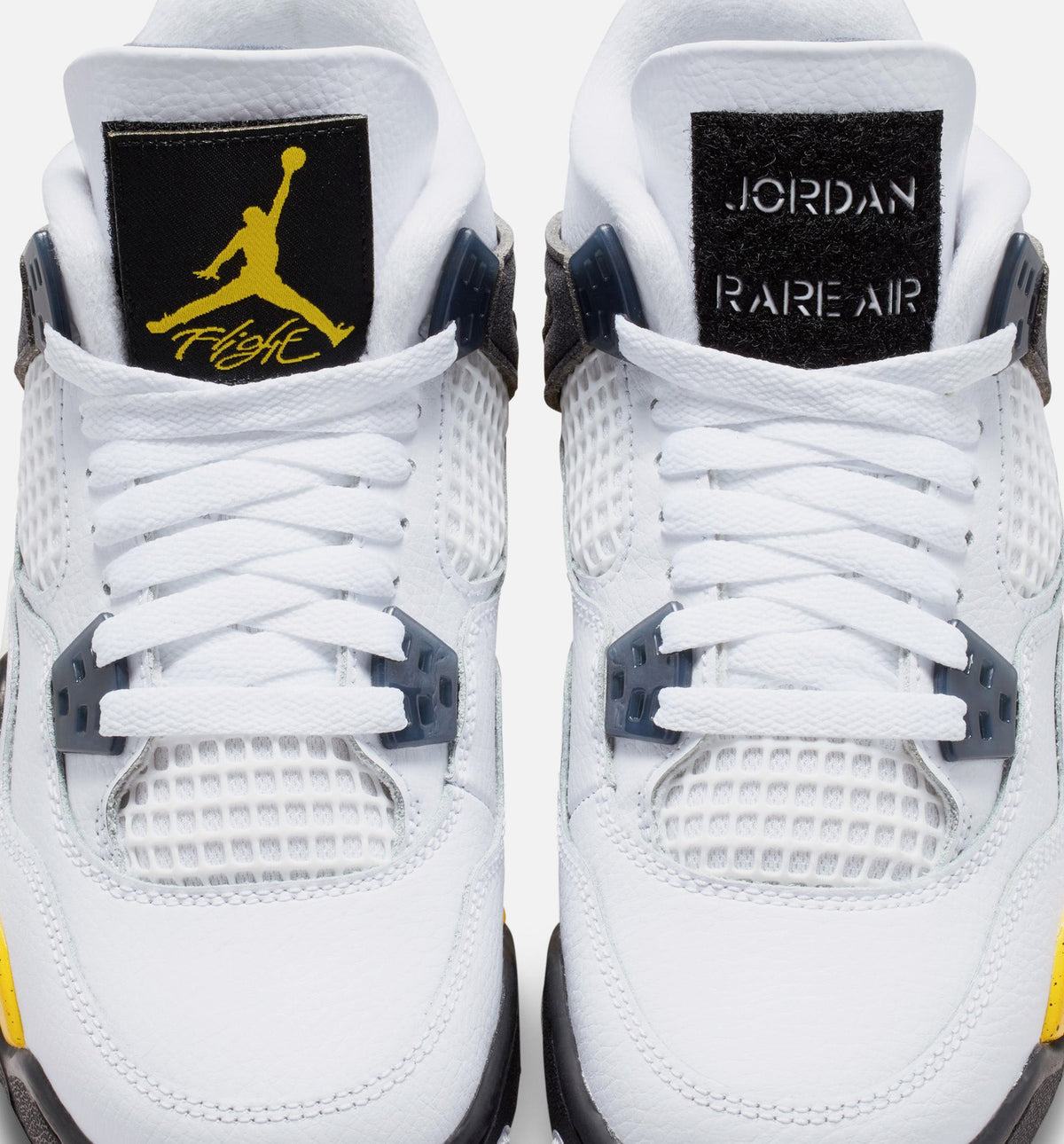 Air Jordan 4 Retro Rare Air Tour Yellow 大童休闲运动鞋 - 白色/深蓝灰/黑色/巡游黄