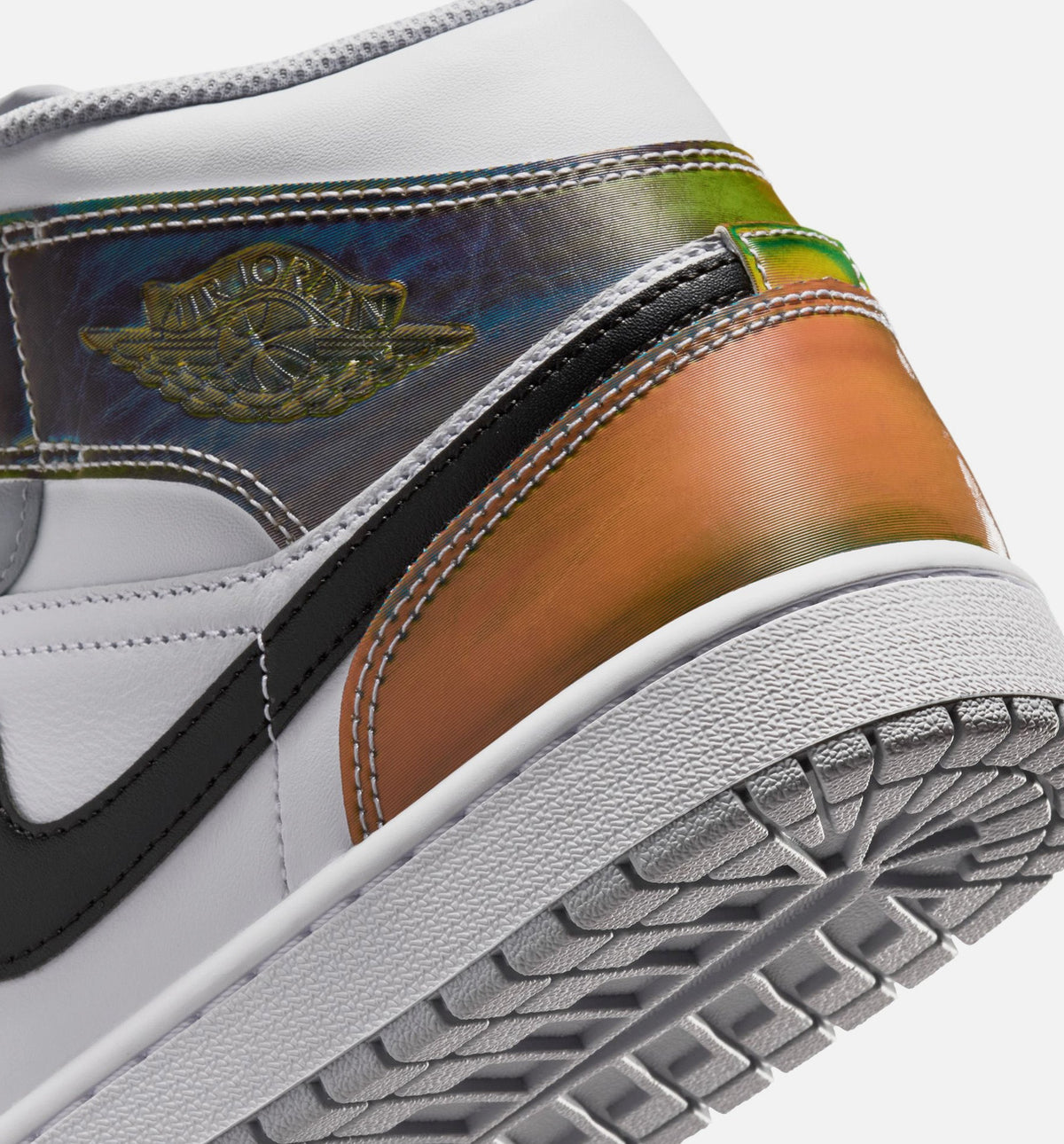 Air Jordan 1 Mid SE 男士休闲运动鞋 - 黑/白/狼灰