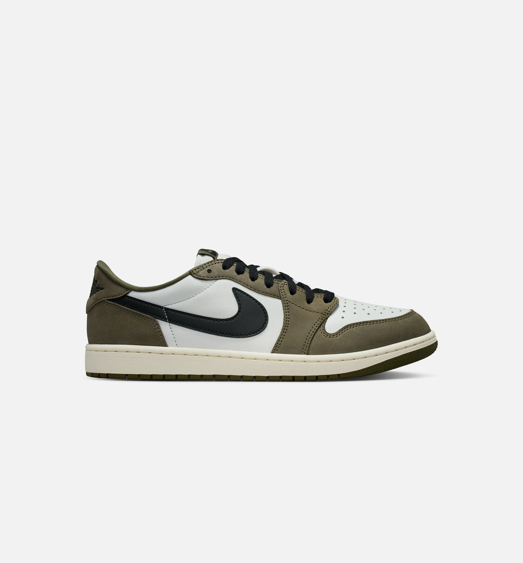 Air Jordan 1 Low OG 男士休闲运动鞋 - 中橄榄绿/黑/峰顶白/帆白