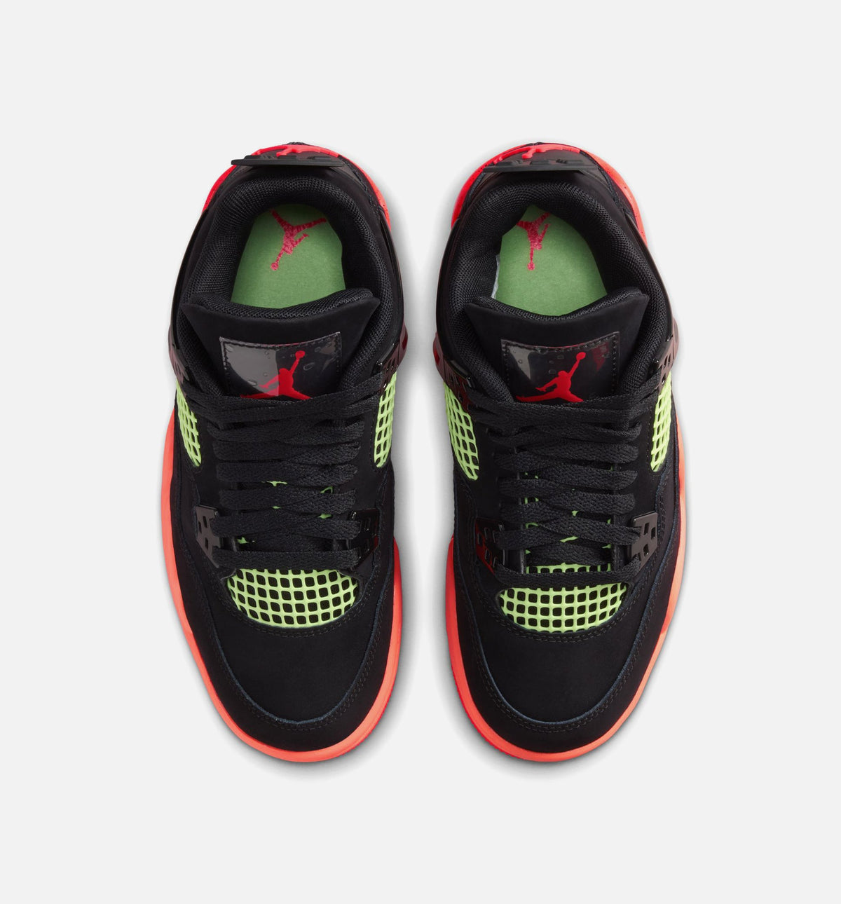 Air Jordan 4 Retro Black Infrared 23 大童休闲运动鞋 - 黑/红外红/亮芒果橙