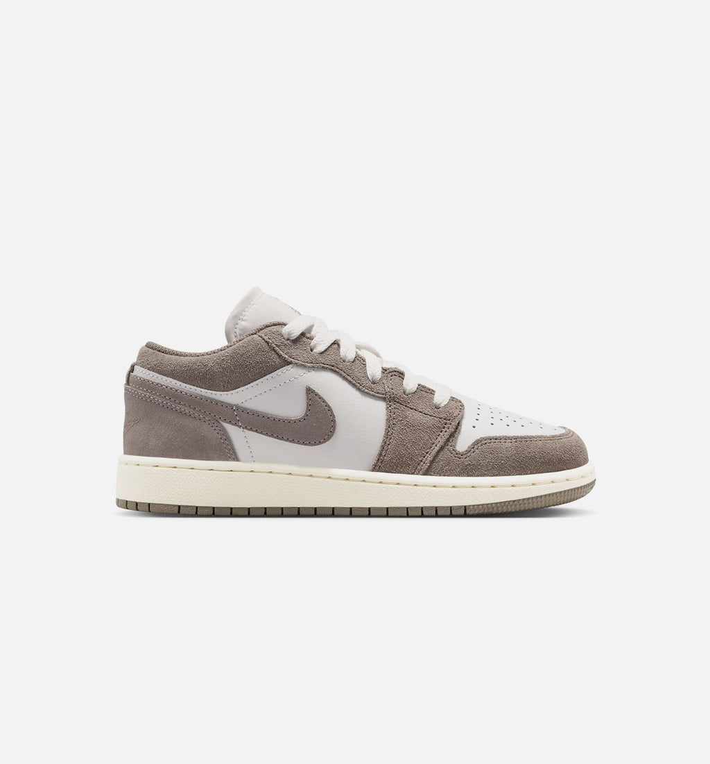 Air Jordan 1 Low 大童休闲运动鞋 - 橄榄灰/谜石色/峰顶白