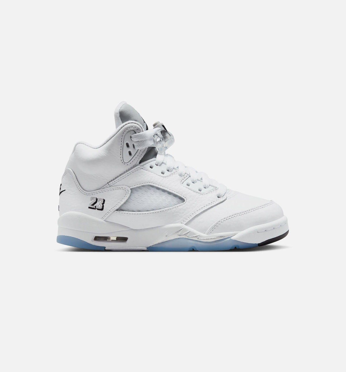 Air Jordan 5 Retro OG White Metallic 大童休闲运动鞋 - 白色/黑色/金属银