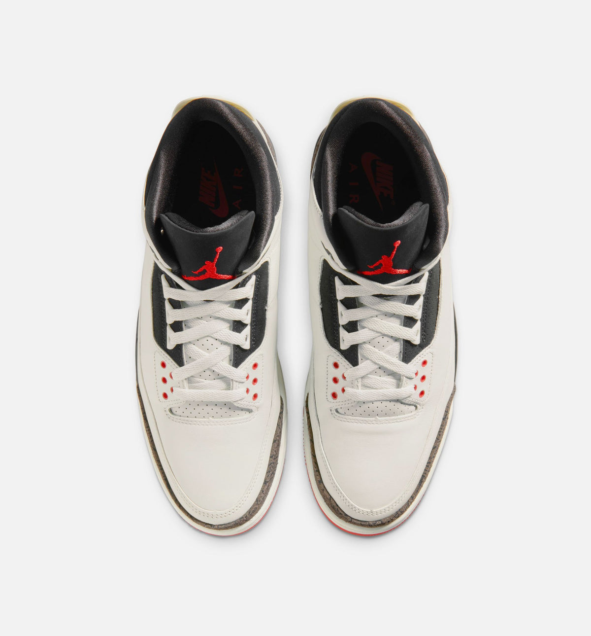 Air Jordan 3 Retro 男士休闲运动鞋 - 帆白/黑/大学红/淡象牙白
