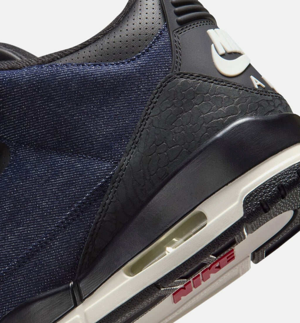 Air Jordan 3 x Levi's Indigo And Gym Red 男士休闲运动鞋 - 丹宁色/黑色/帆白色