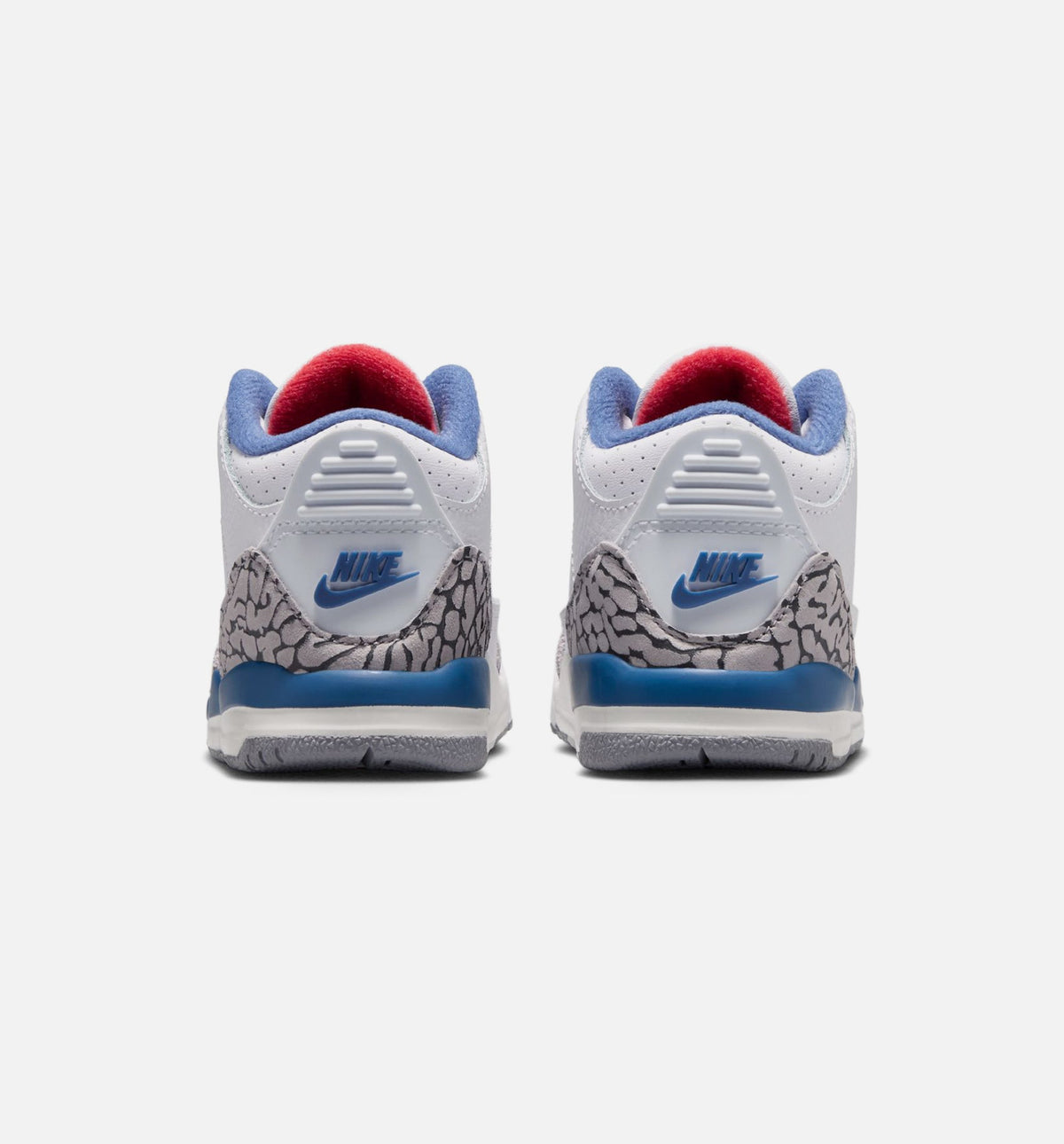 Air Jordan 3 Retro OG True Blue 婴幼童休闲鞋 - 白/火焰红/真蓝