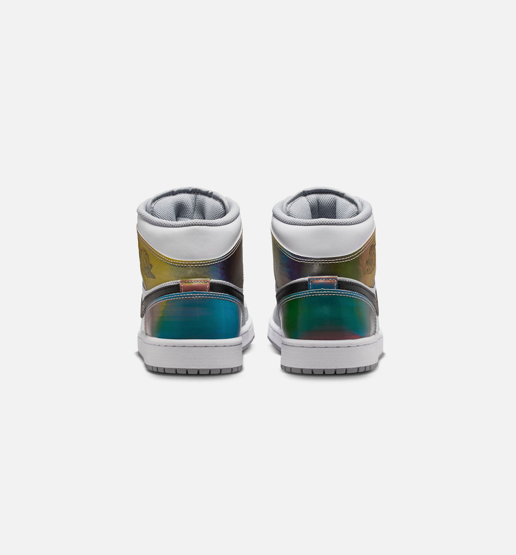 Air Jordan 1 Mid SE 男士休闲运动鞋 - 黑/白/狼灰