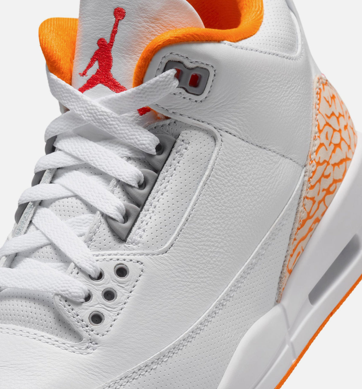 Air Jordan 3 Retro Orange Citrus 女子休闲运动鞋 - 白/橘色