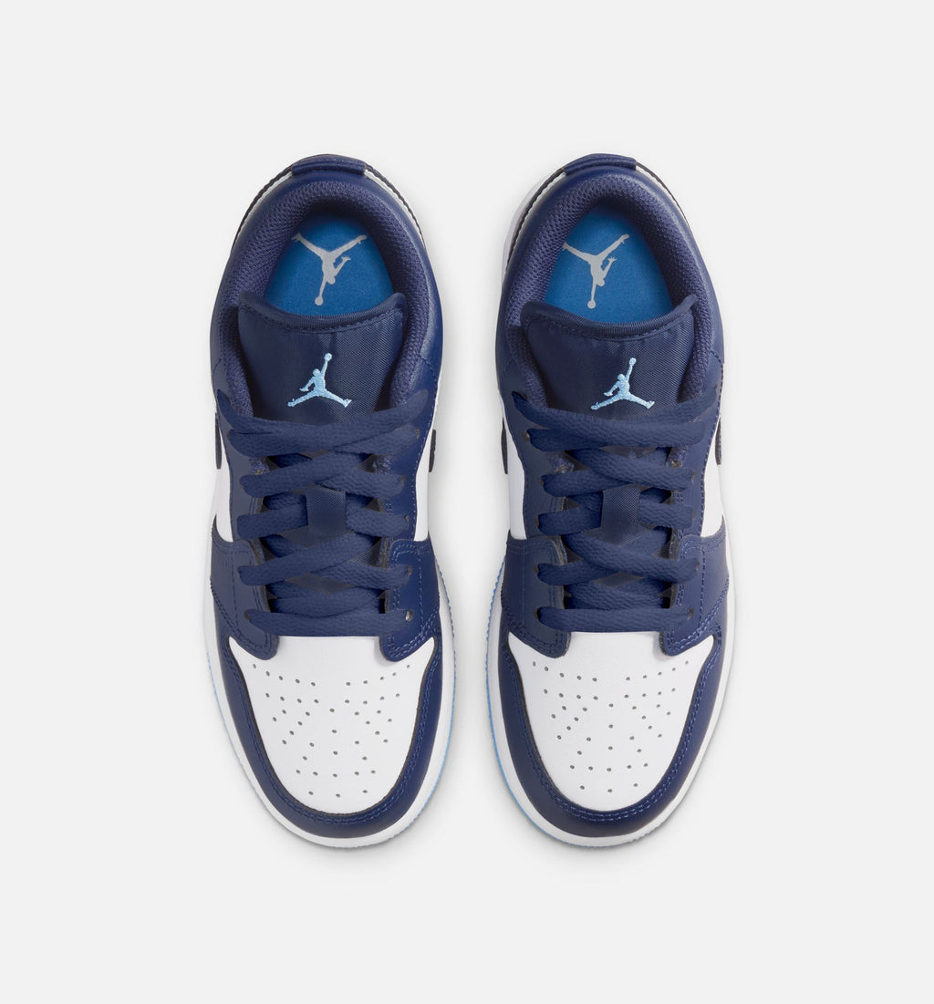 Air Jordan 1 Low 大童休闲运动鞋 - 午夜海军蓝/大学蓝/白