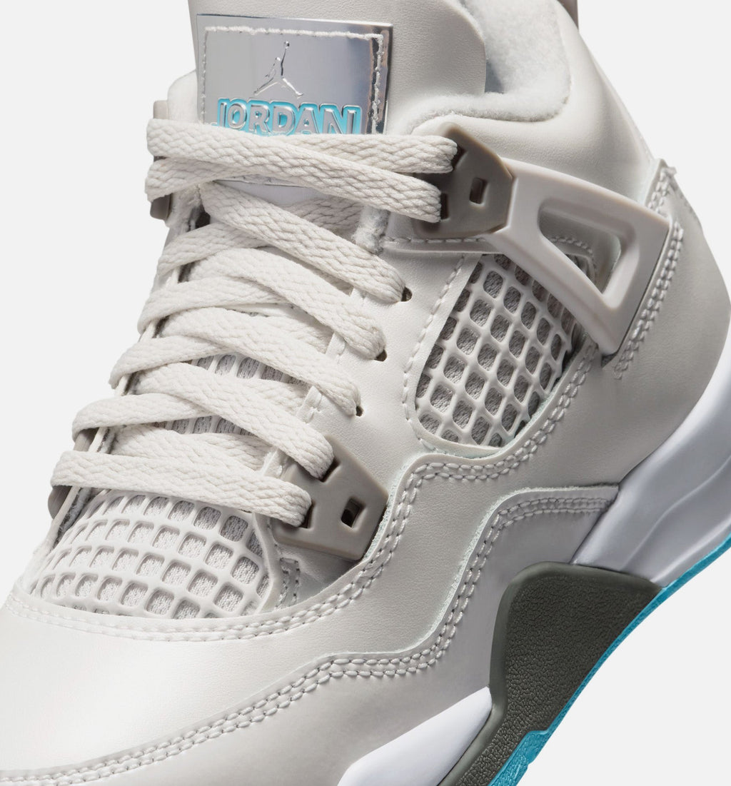 Air Jordan 4 Retro 小童休闲鞋 - 光子灰/冰蓝/锡灰
