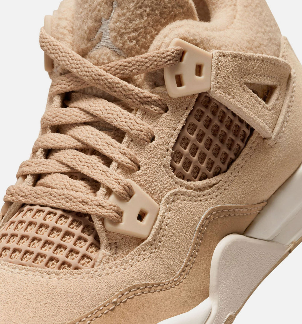 Air Jordan 4 Retro Cozy Girl 小童休闲鞋 - 麻色/淡木棕
