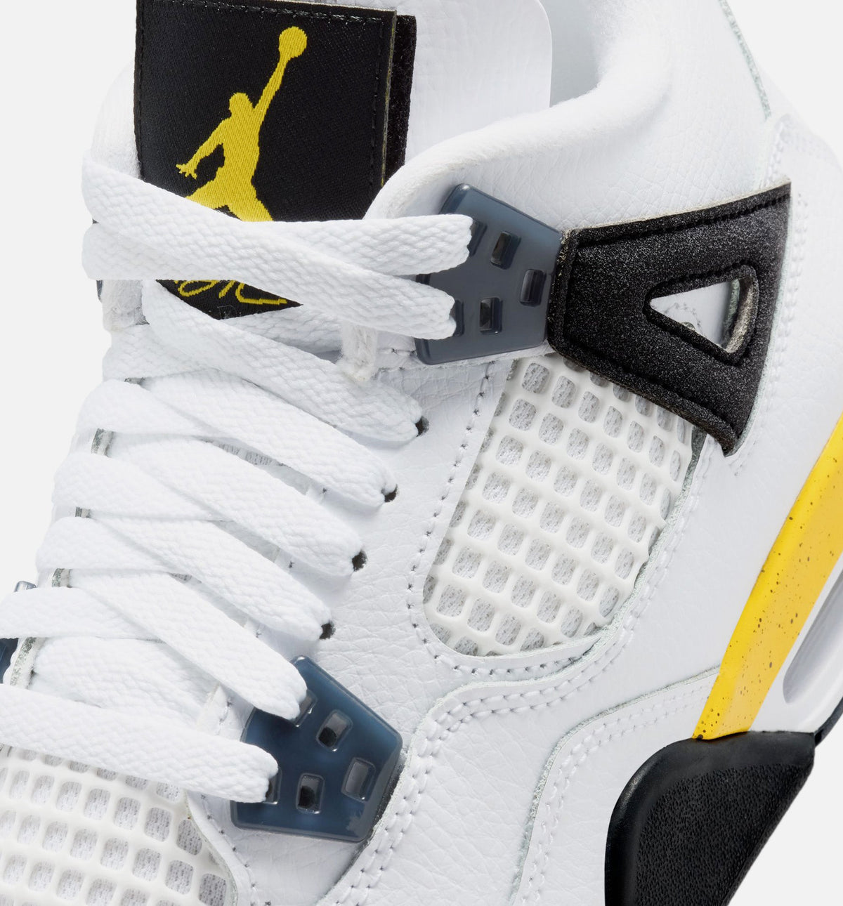 Air Jordan 4 Retro Rare Air Tour Yellow 大童休闲运动鞋 - 白色/深蓝灰/黑色/巡游黄