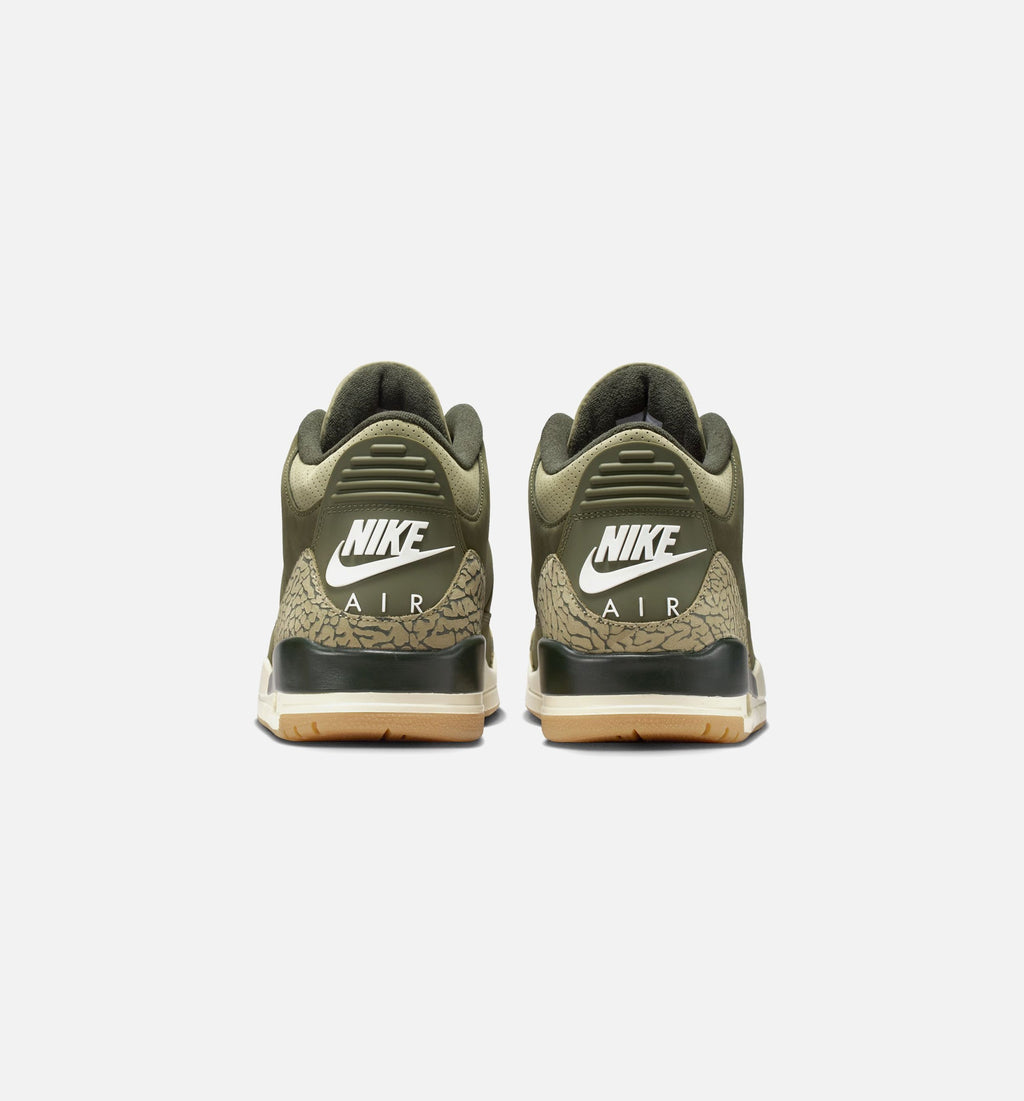 Air Jordan 3 Retro 男士休闲运动鞋 - 中橄榄绿/红杉绿/帆白/浓红