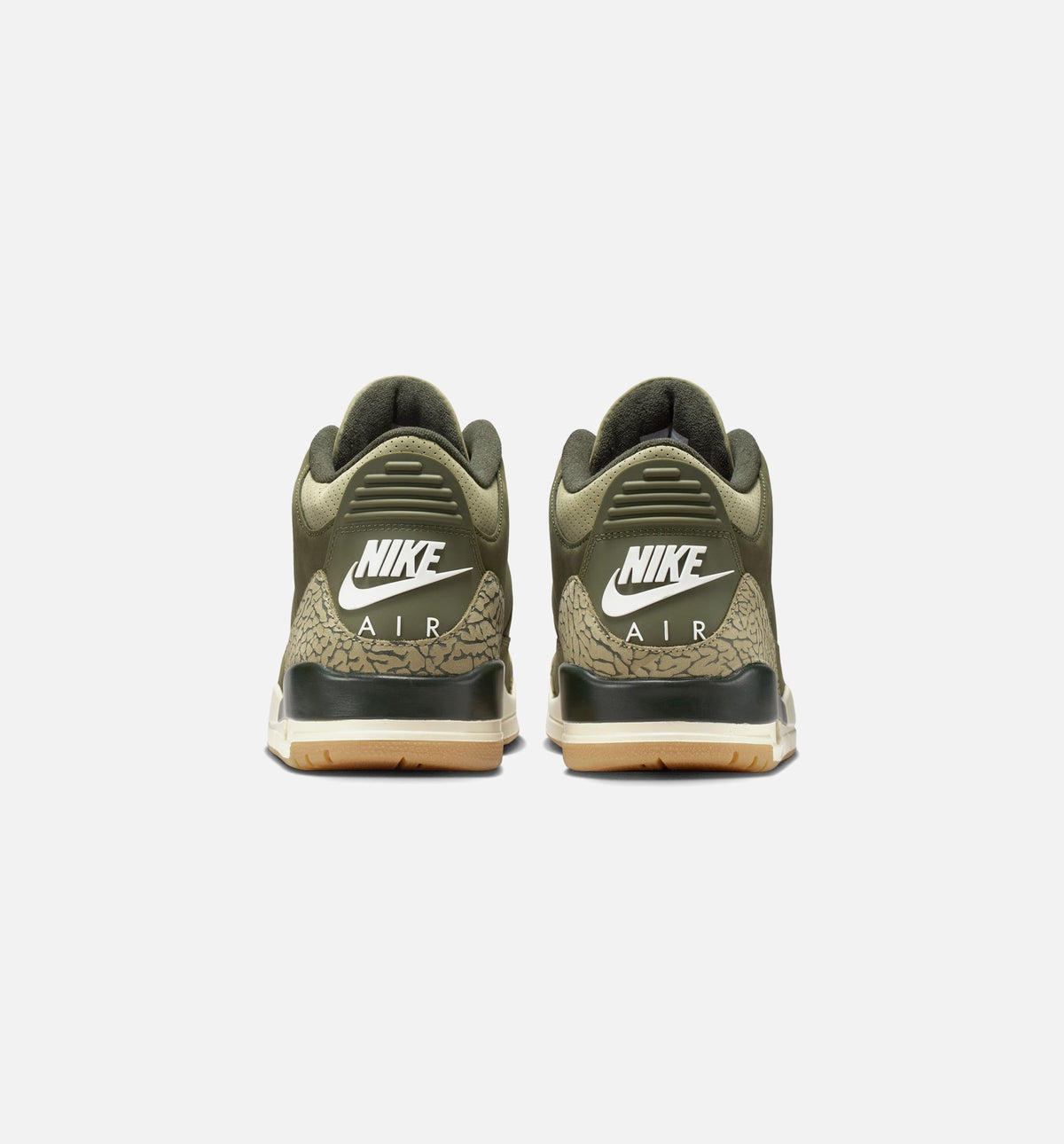 Air Jordan 3 Retro 男士休闲运动鞋 - 中橄榄绿/红杉绿/帆白/浓红