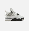 Air Jordan 4 Retro White Cement 婴幼童休闲运动鞋 - 峰会白/火焰红/水泥灰/黑色