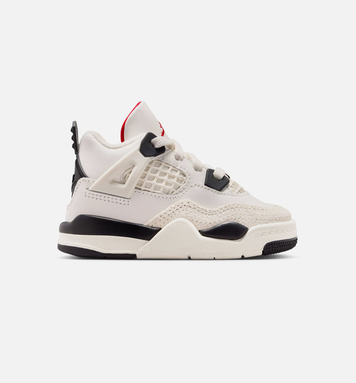 Air Jordan 4 Retro Flight Club 婴幼童休闲运动鞋 - 帆白/黑/大学红
