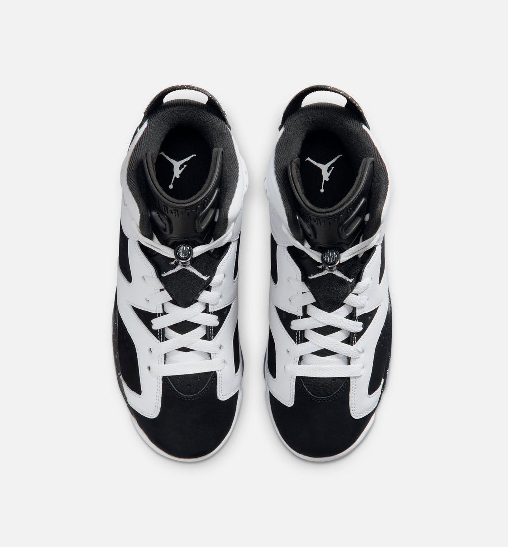Air Jordan 6 Retro Black And White 大童休闲运动鞋 - 黑色/白色