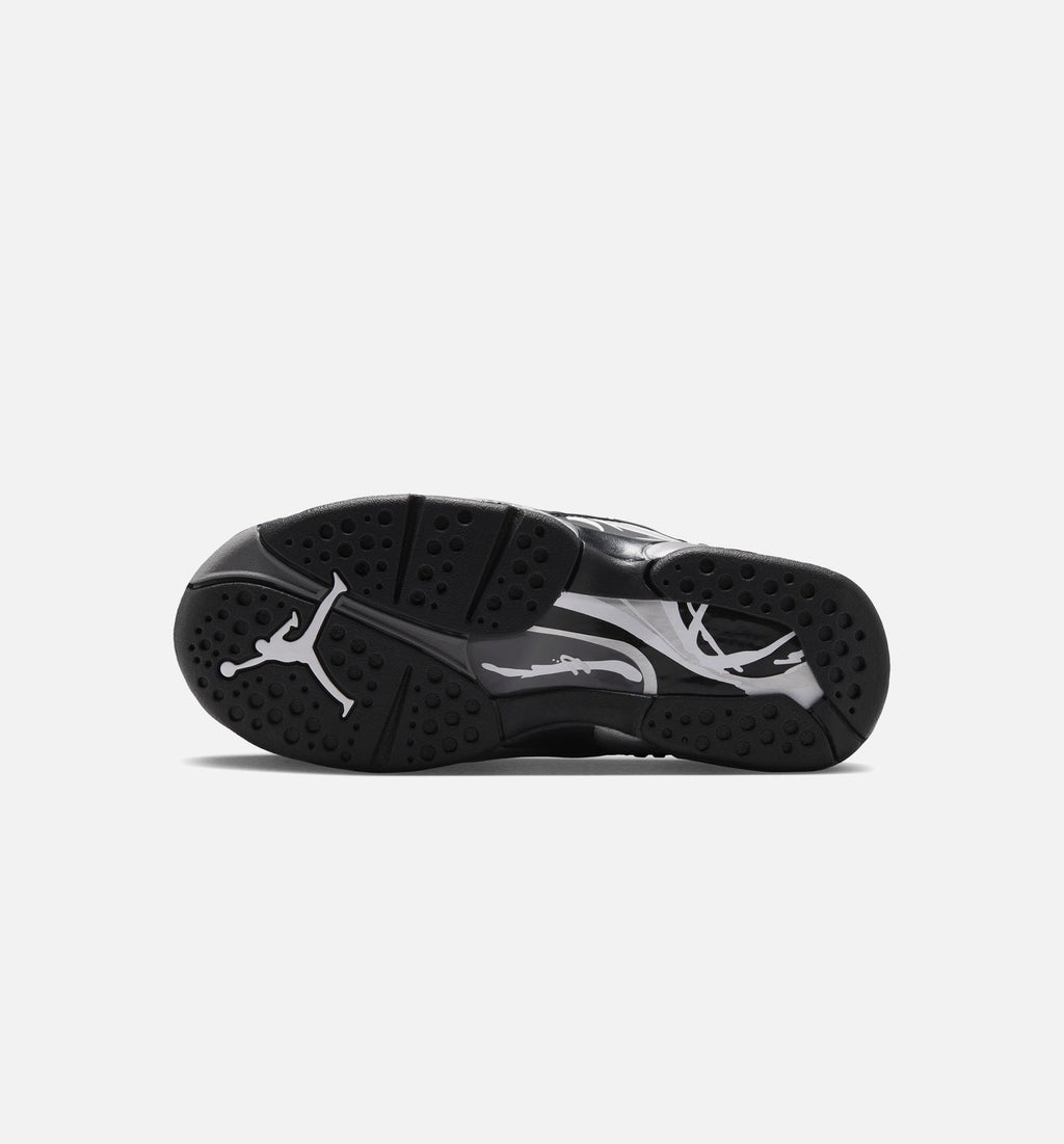 Air Jordan 8 Retro Chrome Black And Light Graphite 大童休闲运动鞋 - 黑色/白色/浅石墨灰