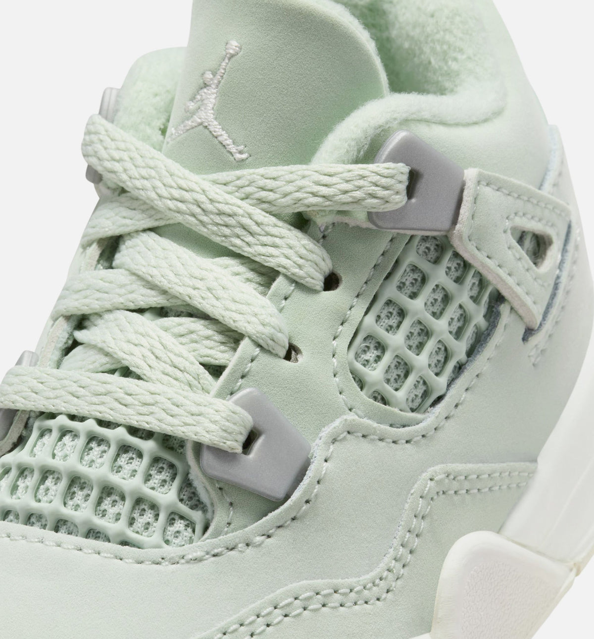 Air Jordan 4 Retro Abundance 婴幼童休闲鞋 - 海沫绿/帆白/金属银