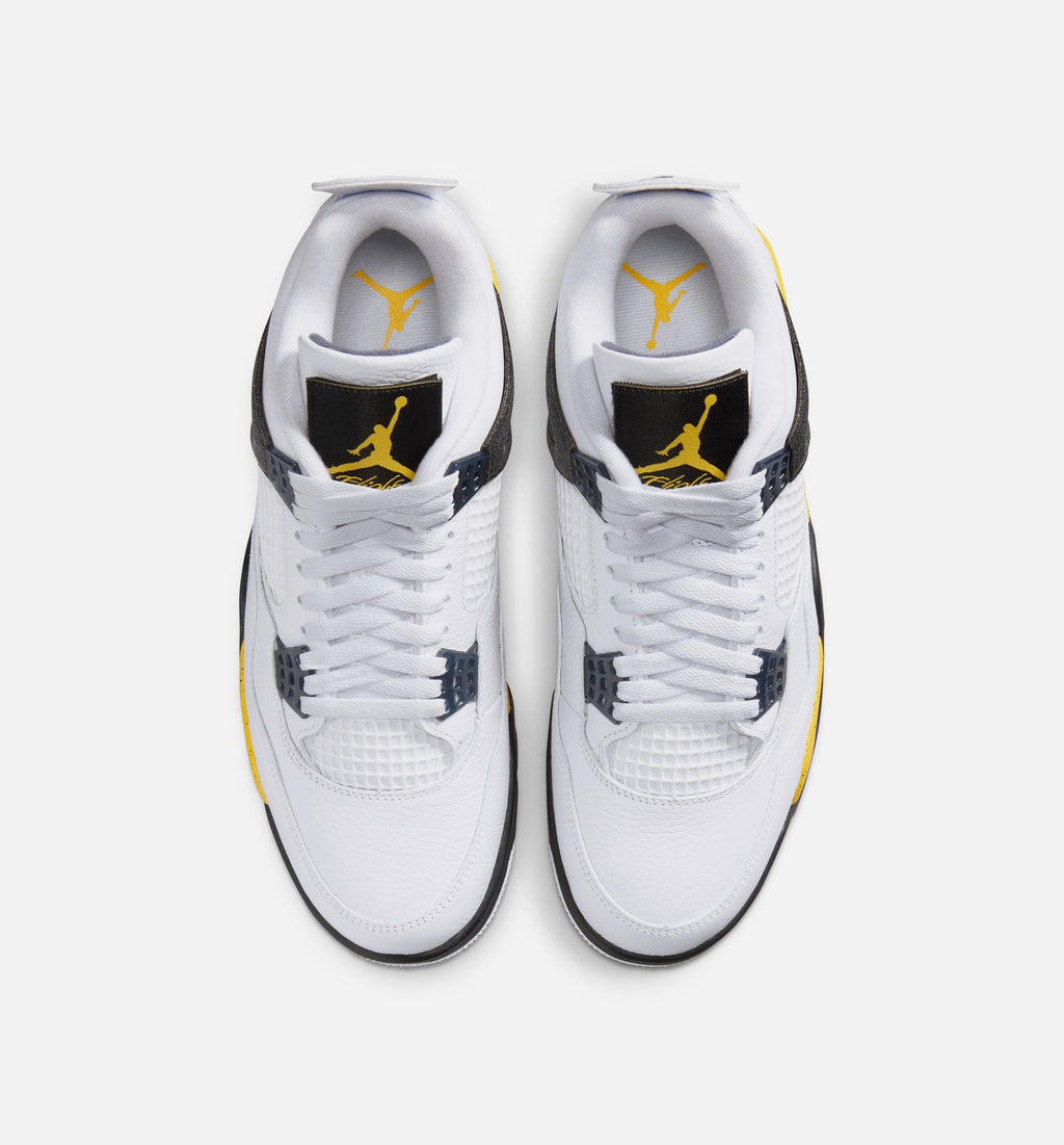 Air Jordan 4 Retro Rare Air Tour Yellow 男士休闲运动鞋 - 白色/深蓝灰/黑色/巡游黄