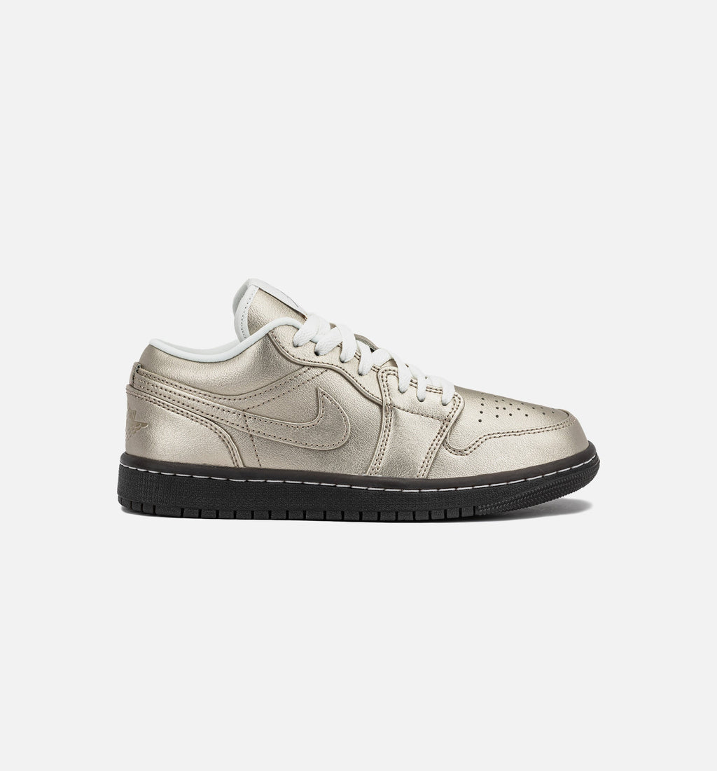 Air Jordan 1 Low SE Metallic Zinc 女士休闲运动鞋 - 金属锌色/山峰白/天鹅绒棕