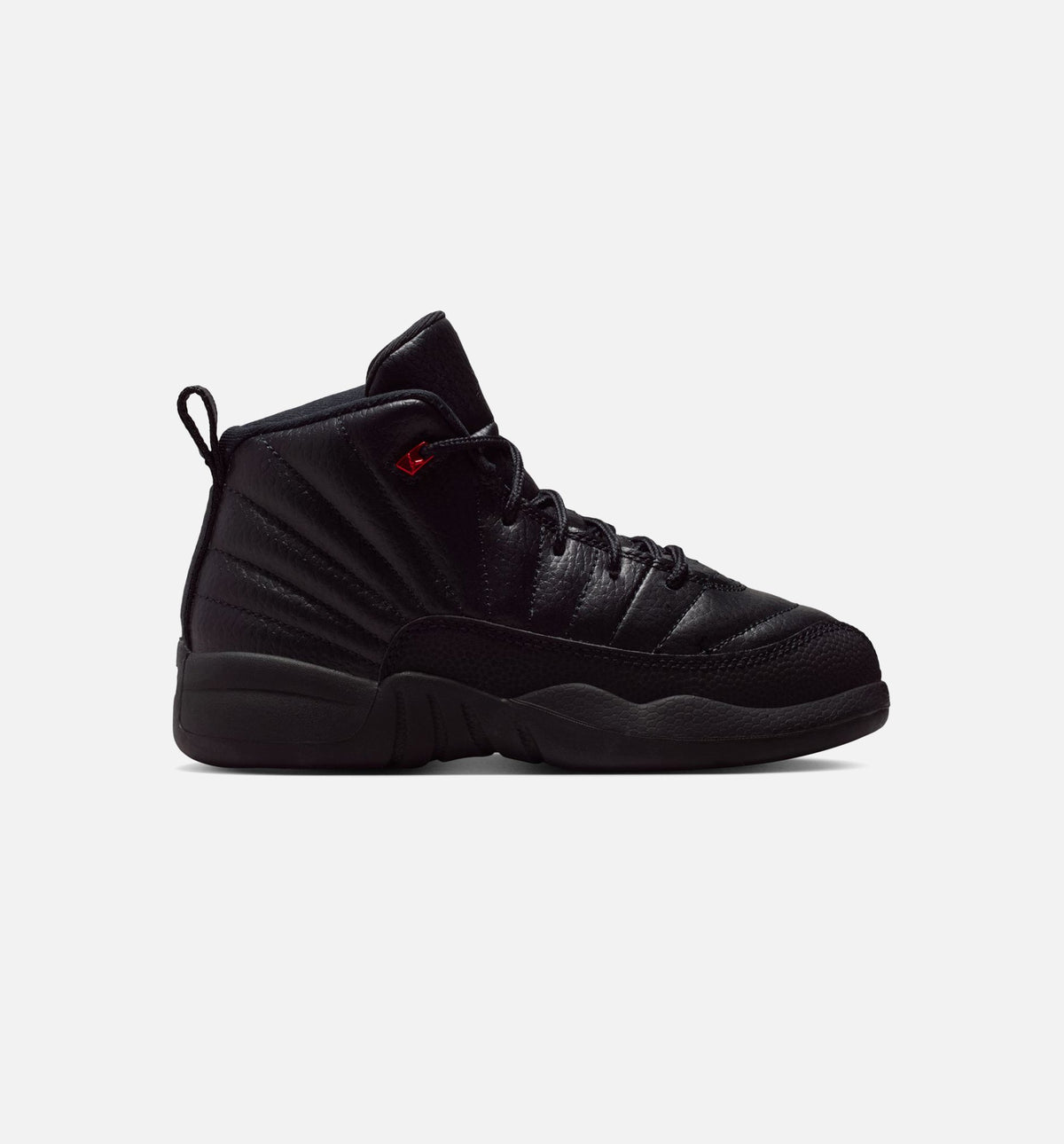 Air Jordan 12 Retro Bloodline 学龄前儿童休闲运动鞋 - 黑色/校队红