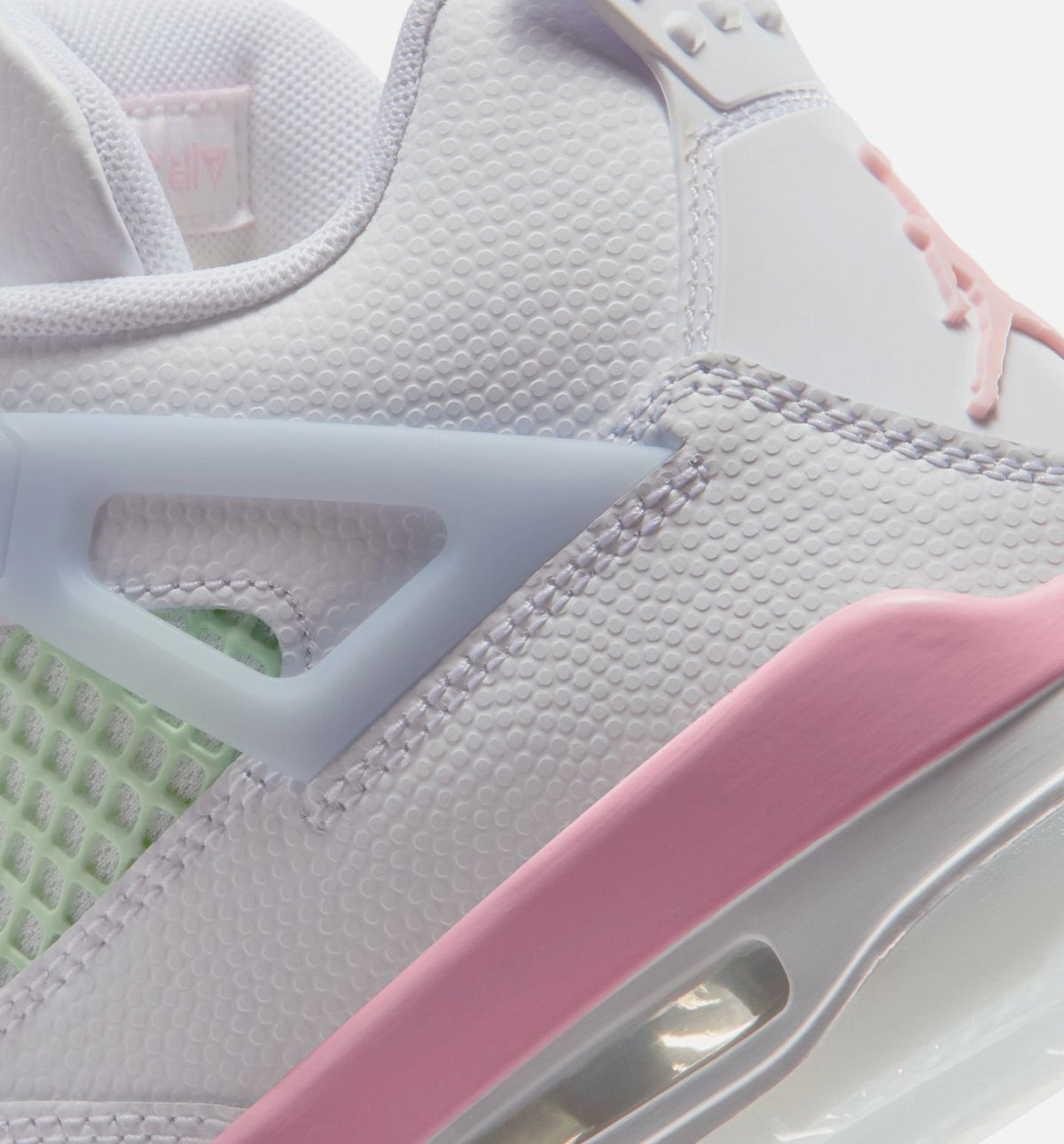 Air Jordan 4 Retro Medium Soft Pink 大童休闲运动鞋 - 白色/柔粉/浅蓝